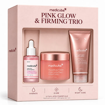 MEDICUBE Pink Glow & Firming Trio – Serum, Cream & Overnight Mask
