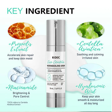 Centella Asiatica Microneedle Serum Smooth Skin Soothe Hydrate Firm Brighten Repair Facial Essence Lotion for All Skin Types