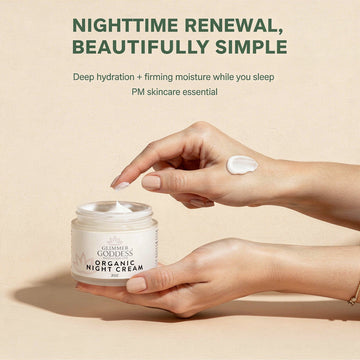 Organic Skin Renewal Night Face Cream - Hydrates & Lifts