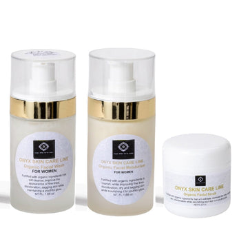 Organic Three Step Facial Renewal System - Wash, Moisturizer & Scrub
