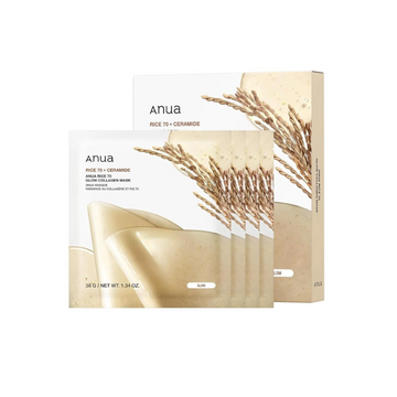 Anua Rice 70 Glow Collagen Mask 38g / 4pcs