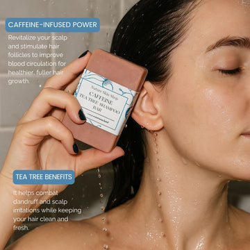 Caffeine Shampoo Bar with Tea Tree Oil – Growth & Scalp Care