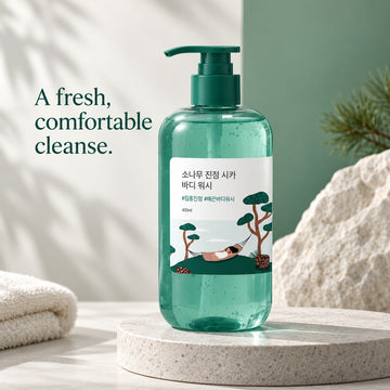 Gel de baño calmante Pine Calming Cica de ROUND LAB 400ml