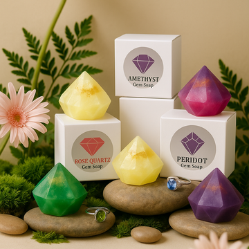 Mystic Amethyst Birthstone Gem Soap with Hidden Silver Ring