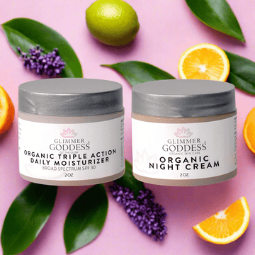 Glimmer Goddess Day & Night Duo – Triple Action SPF 30 Moisturizer + Skin Renewal Night Cream Bundle
