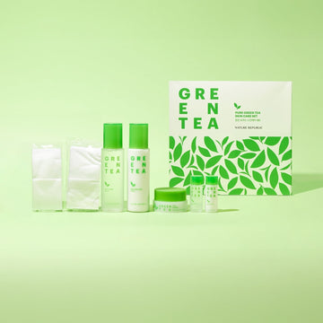 Pure Green Tea Skin Care Set [Free Mini Toner, Emulsion, and Facial Cotton]