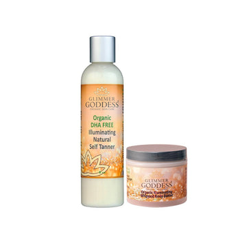 Best Organic DHA-Free Self Tanner + Bronzing Shimmer Bundle