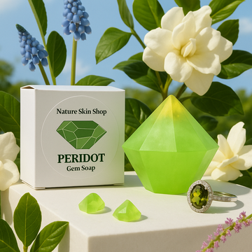 Peridot Birthstone Gem Soap with Hidden Silver Ring