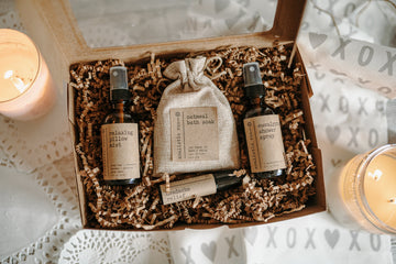 Shower Spray, Pillow Mist, Oatmeal Soak, Headache Relief Gift Set