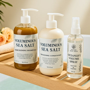 Voluminous Sea Salt Shampoo & Conditioner Set + OceanLift Volume Spray – Boost Texture & Volume